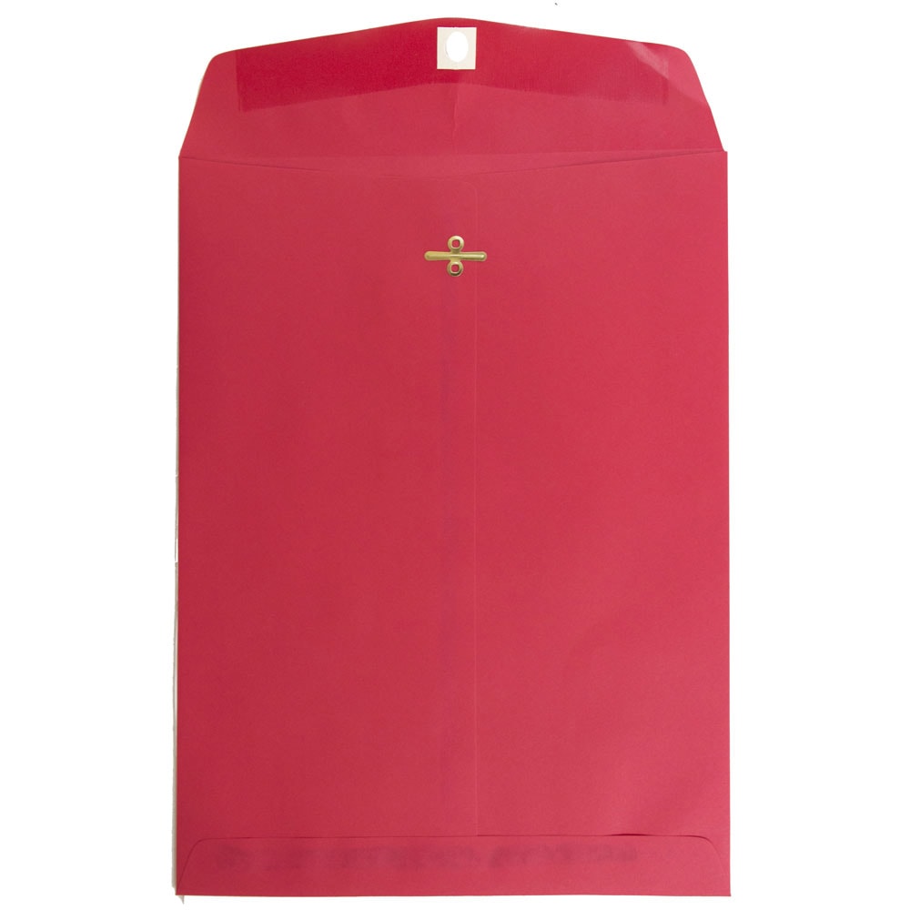 JAM Paper Open-End 9in x 12in Catalog Envelopes, Clasp Closure, 30% Recycled, Red, Pack Of 10 MPN:7781B