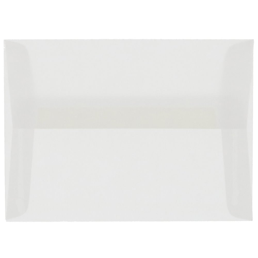 JAM Paper Booklet Invitation Envelopes, A8, Gummed Seal, Clear Translucent, Pack Of 25 MPN:79462