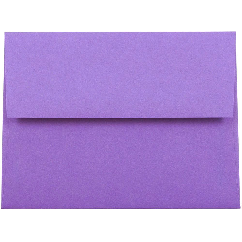 JAM Paper Booklet Invitation Envelopes, A2, Gummed Seal, 30% Recycled, Violet Purple, Pack Of 25 MPN:80252