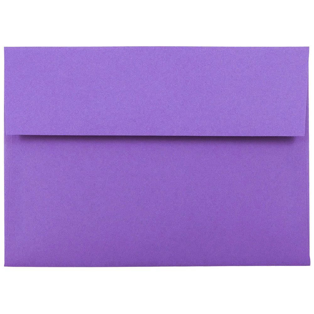 JAM Paper Booklet Invitation Envelopes, A7, Gummed Seal, 30% Recycled, Violet Purple, Pack Of 25 MPN:80278
