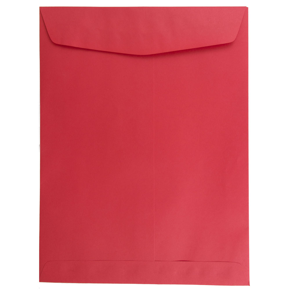 JAM Paper Open-End 9in x 12in Envelopes, Gummed Seal, Red, Pack Of 100 Envelopes MPN:80329