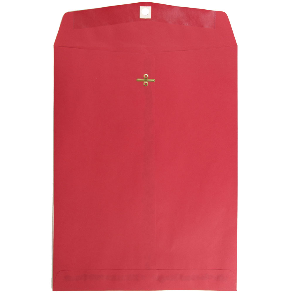 JAM Paper Open-End 10in x 13in Catalog Envelopes, Clasp Closure, Red, Pack Of 100 Envelopes MPN:87477