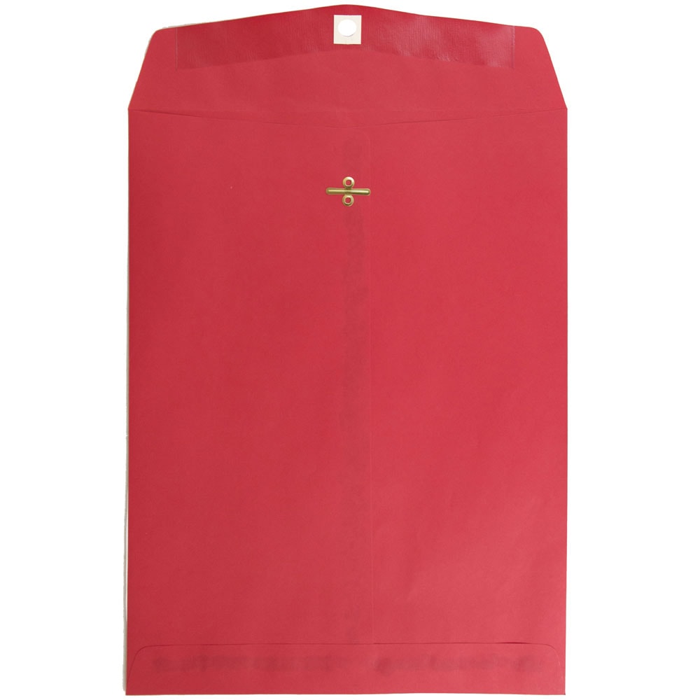 JAM Paper Open-End 10in x 13in Catalog Envelopes, Clasp Closure, 30% Recycled, Red, Pack Of 10 MPN:87477B