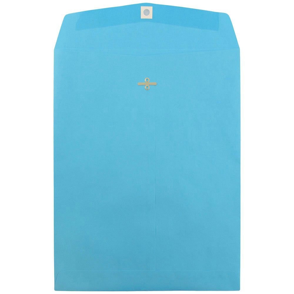 JAM Paper Open-End 10in x 13in Catalog Envelopes, Clasp Closure, 30% Recycled, Blue, Pack Of 10 MPN:87493B