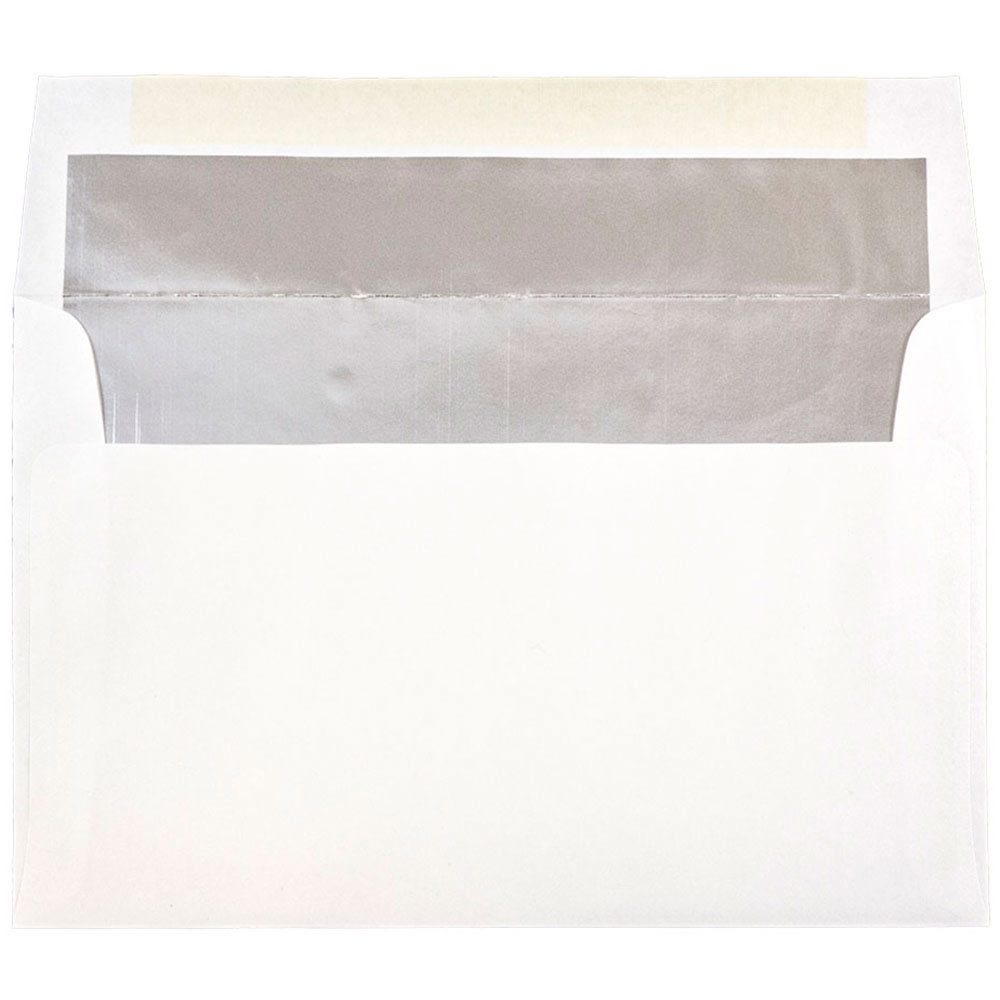 JAM Paper Booklet Invitation Envelopes, A10, Gummed Seal, Silver/White, Pack Of 25 MPN:900905601