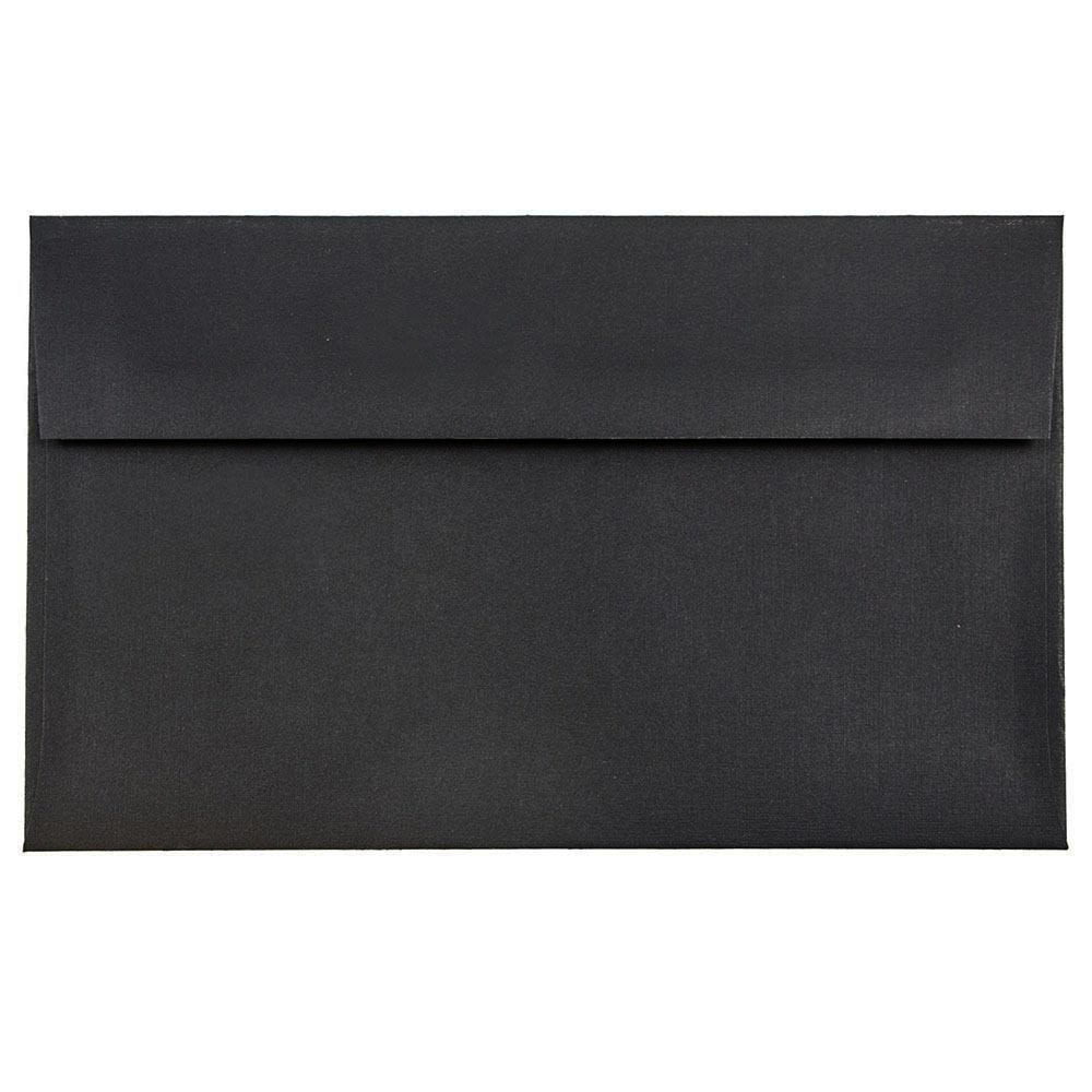 JAM Paper Booklet Invitation Envelopes, A9, Gummed Seal, 30% Recycled, Black, Pack Of 25 MPN:900906807