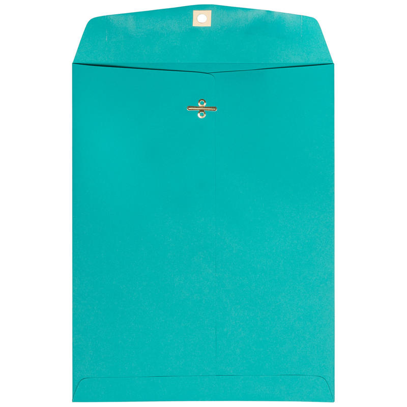 JAM Paper Open-End 9in x 12in Catalog Envelopes, Clasp Closure, Sea Blue, Pack Of 100 Envelopes MPN:900906997