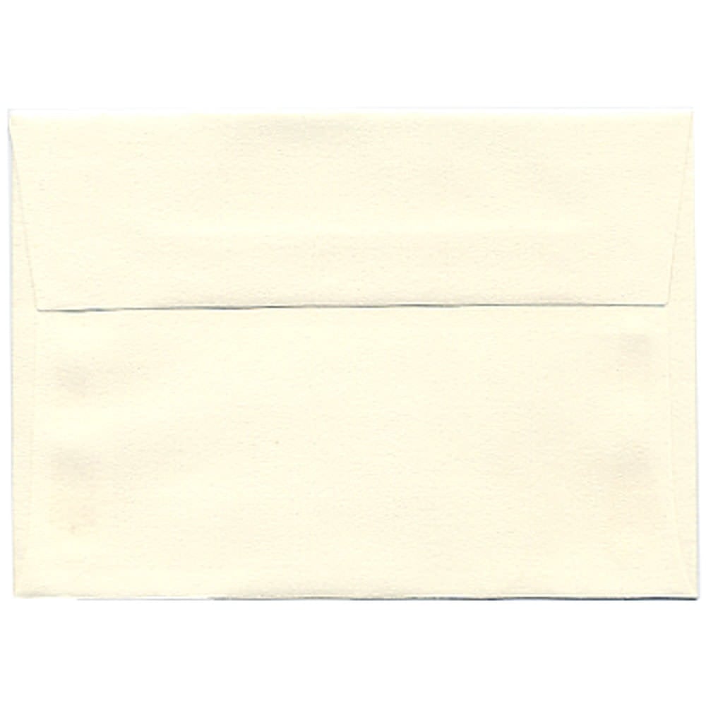 JAM Paper Booklet Envelopes (Strathmore Paper), #4 Bar (A1), Gummed Seal, Strathmore Natural White Laid, Pack Of 25 MPN:900913182