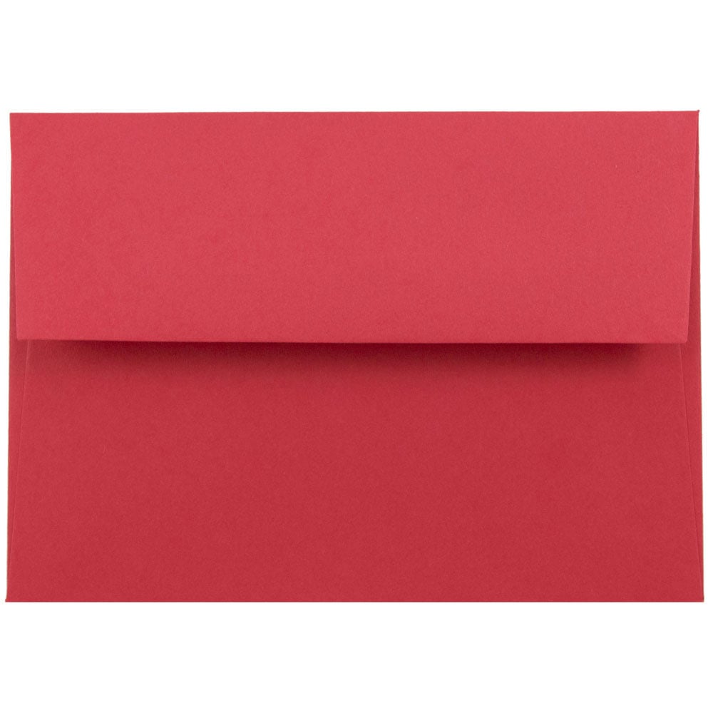 JAM Paper Booklet Envelopes, #4 Bar (A1), Gummed Seal, 30% Recycled, Red, Pack Of 25 MPN:900927182
