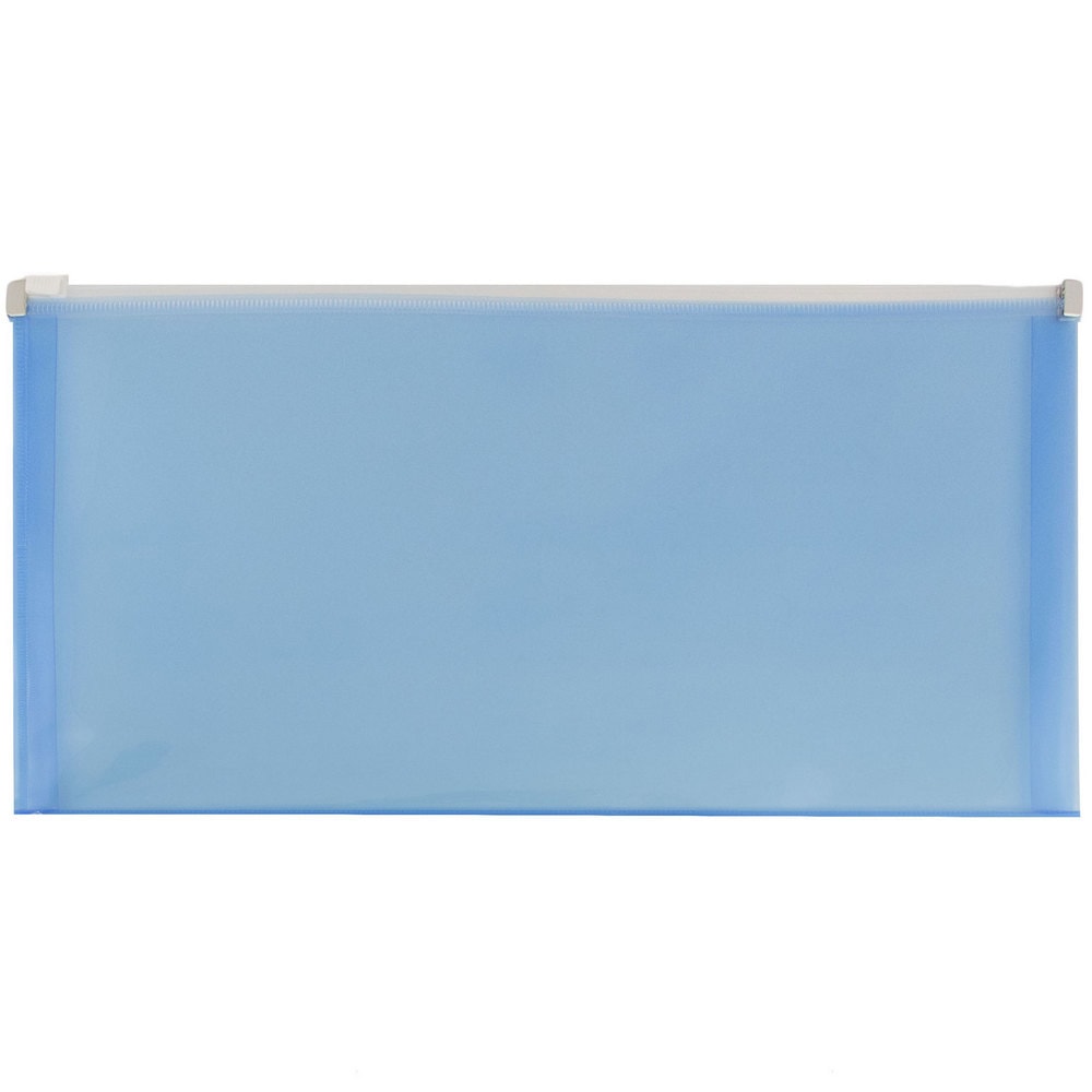 JAM Paper #10 Plastic Envelopes, Zipper Closure, Blue, Pack Of 12 MPN:921Z1BU