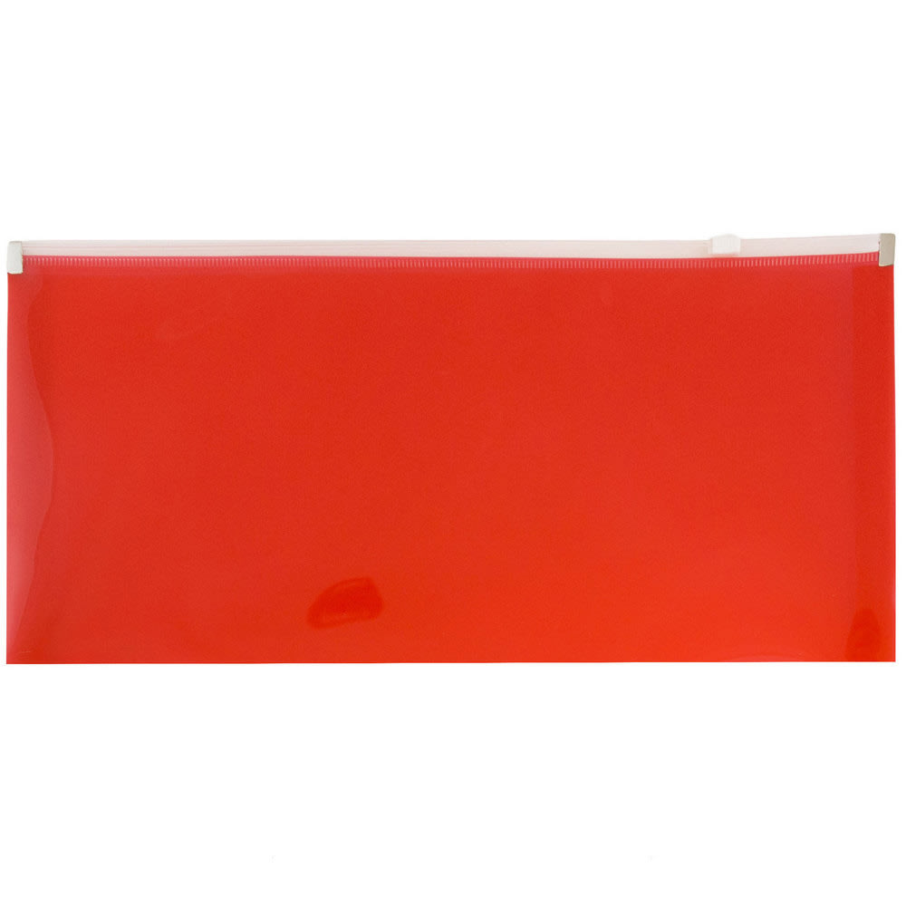 JAM Paper #10 Plastic Envelopes, Zipper Closure, Red, Pack Of 12 MPN:921Z1RE