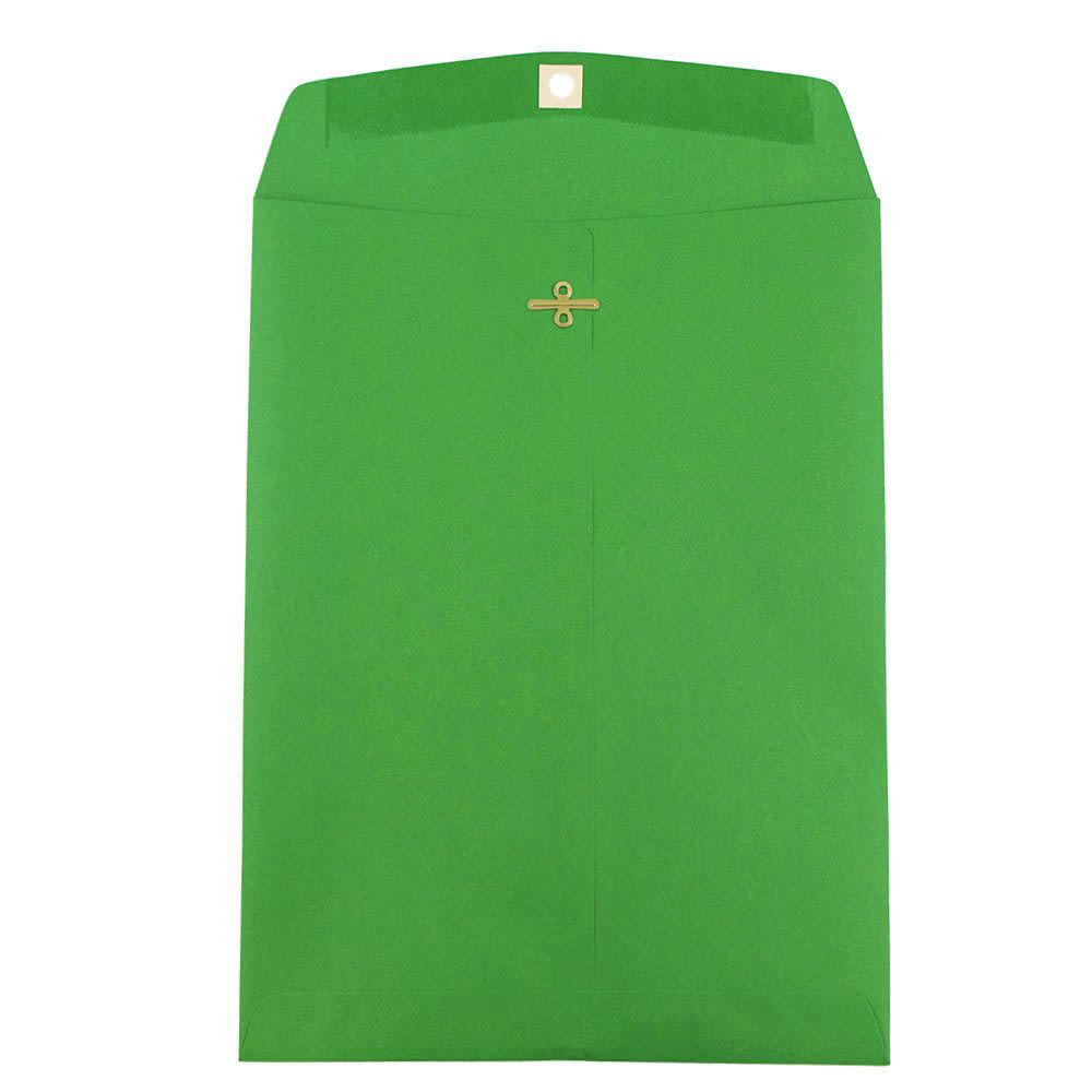 JAM Paper Open-End 9in x 12in Catalog Envelopes, Clasp Closure, 30% Recycled, Green, Pack Of 10 MPN:92912B