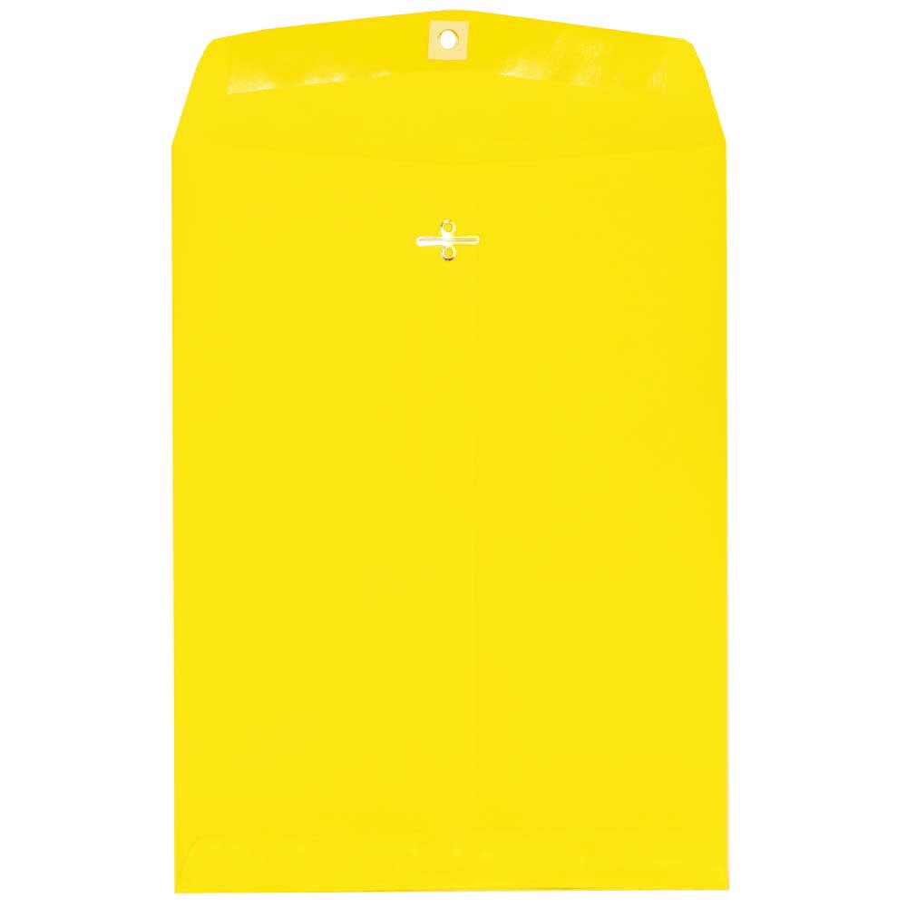 JAM Paper Open-End 9in x 12in Catalog Envelopes, Clasp Closure, 30% Recycled, Yellow, Pack Of 10 MPN:92953B