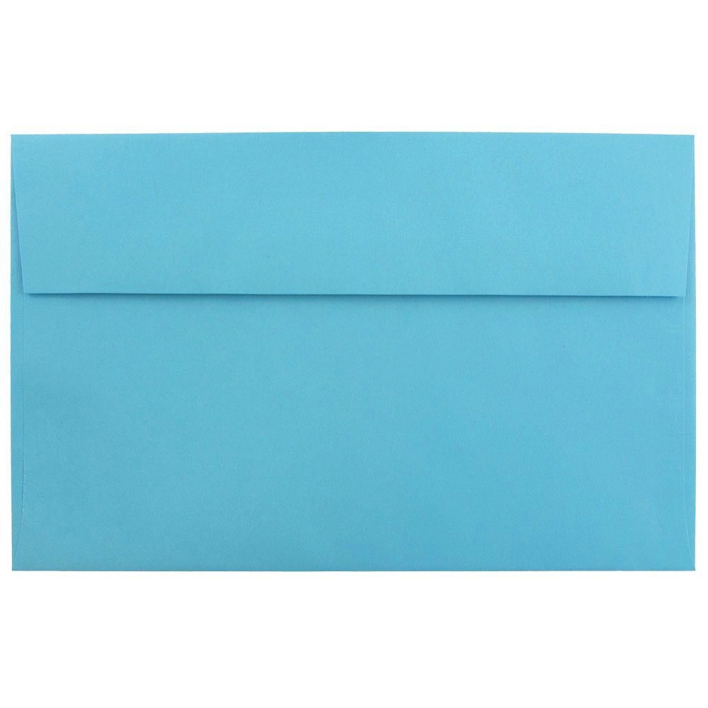 JAM Paper Booklet Invitation Envelopes, A10, Gummed Seal, 30% Recycled, Blue, Pack Of 25 MPN:95443