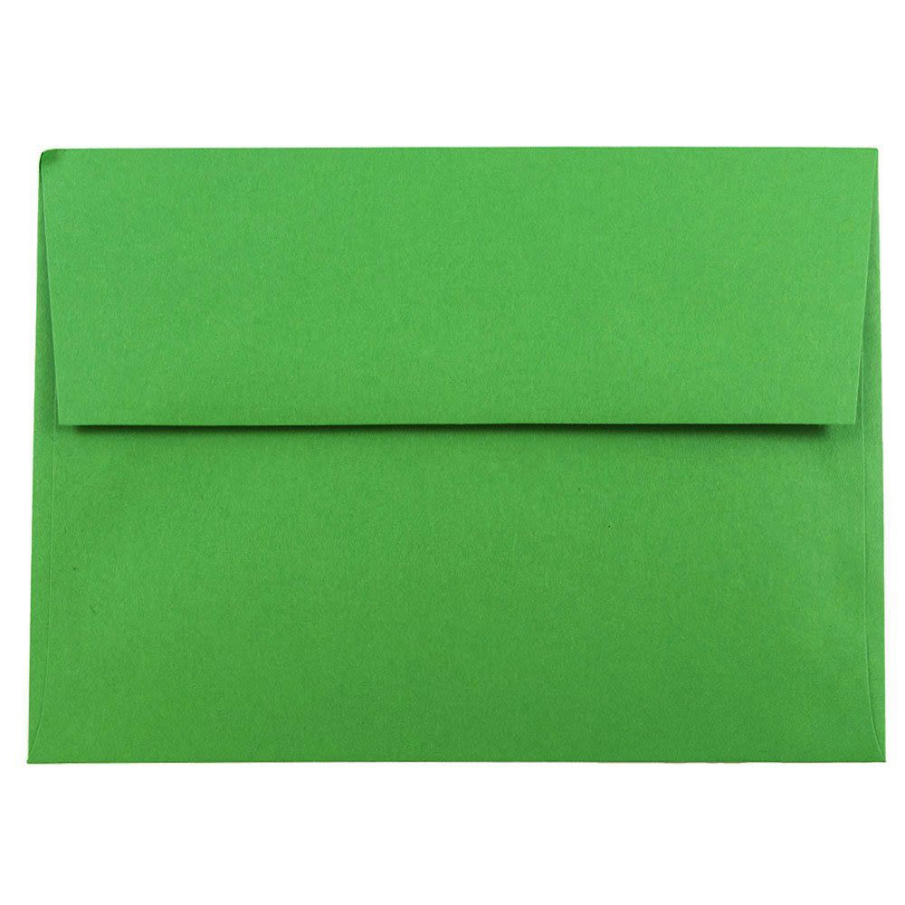 JAM Paper Booklet Invitation Envelopes, A7, Gummed Seal, 30% Recycled, Green, Pack Of 25 MPN:95617