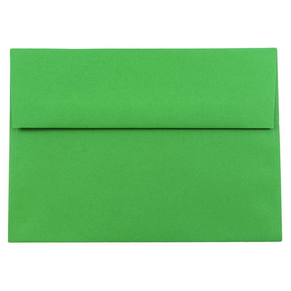 JAM Paper Booklet Invitation Envelopes, A8, Gummed Seal, 30% Recycled, Green, Pack Of 25 MPN:95625