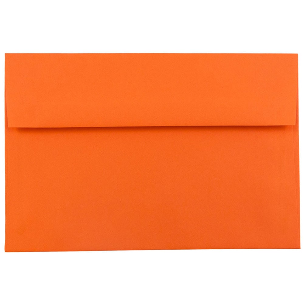 JAM Paper Booklet Invitation Envelopes, A7, Gummed Seal, 30% Recycled, Orange, Pack Of 25 MPN:95666