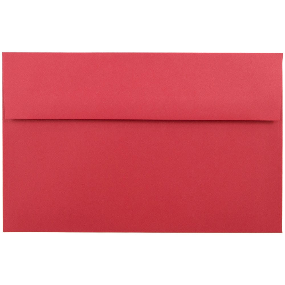 JAM Paper Booklet Invitation Envelopes, A10, Gummed Seal, 30% Recycled, Red, Pack Of 25 MPN:96078