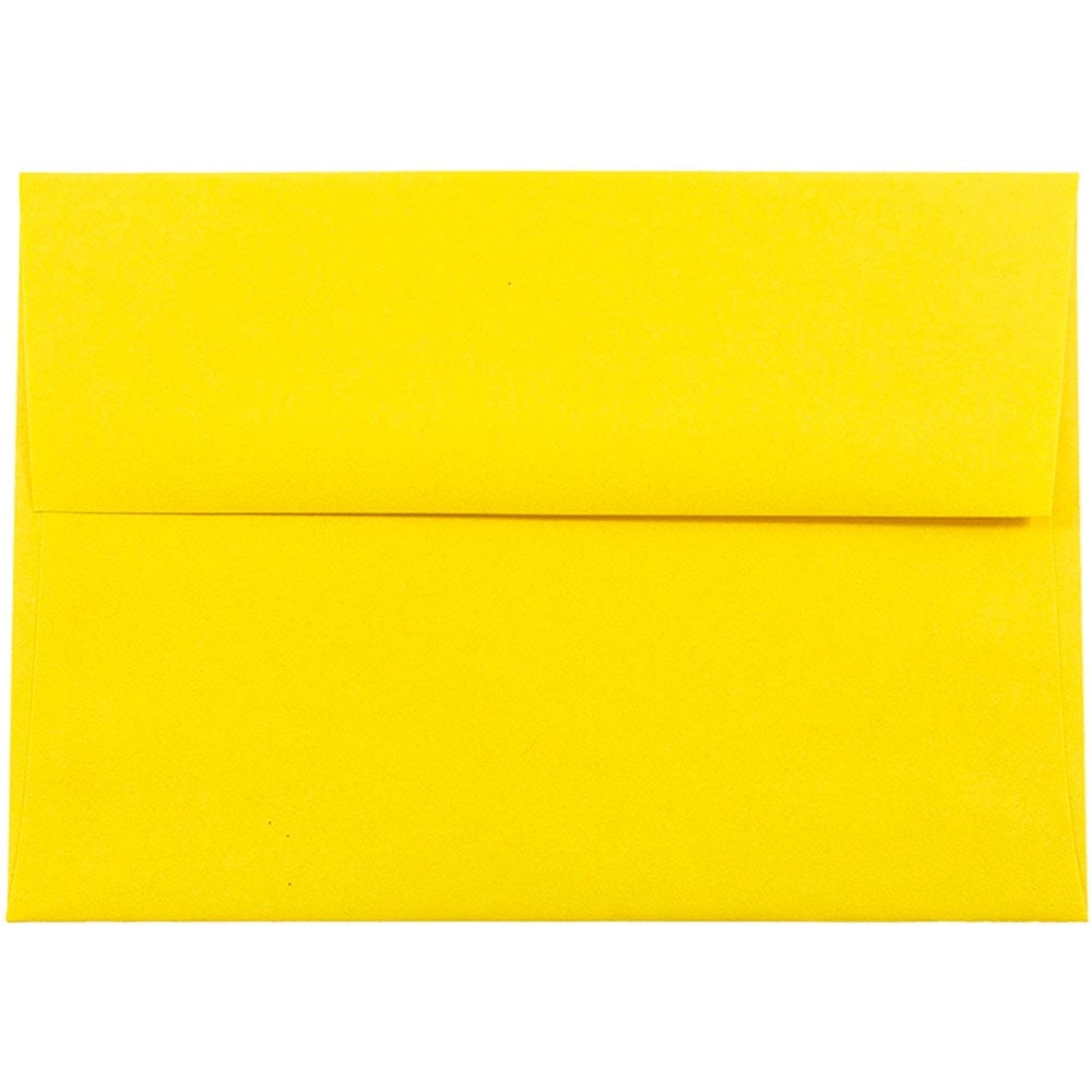 JAM Paper Booklet Invitation Envelopes, A7, Gummed Seal, 30% Recycled, Yellow, Pack Of 25 MPN:96326