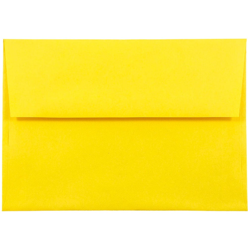 JAM Paper Booklet Invitation Envelopes, A8, Gummed Seal, 30% Recycled, Yellow, Pack Of 25 MPN:96334