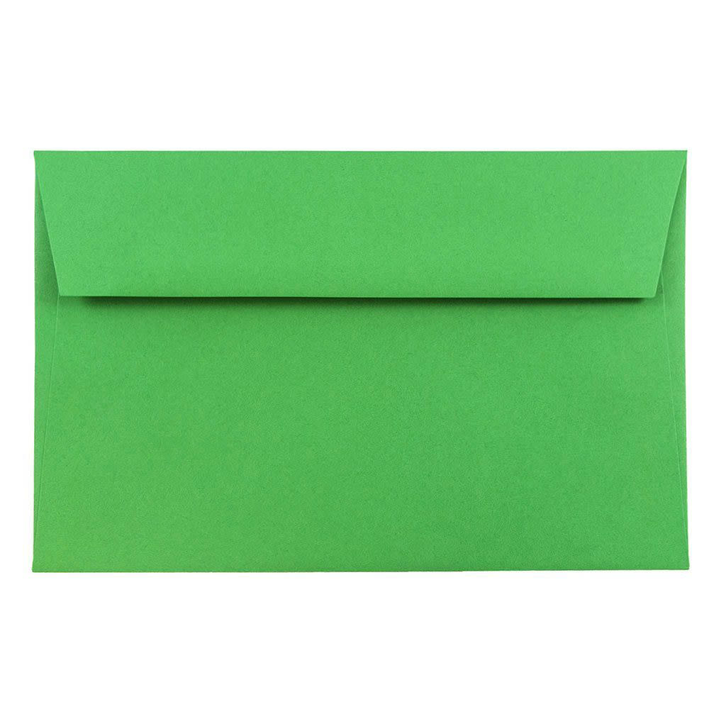 JAM Paper Booklet Invitation Envelopes, A9, Gummed Seal, 30% Recycled, Green, Pack Of 25 MPN:98176