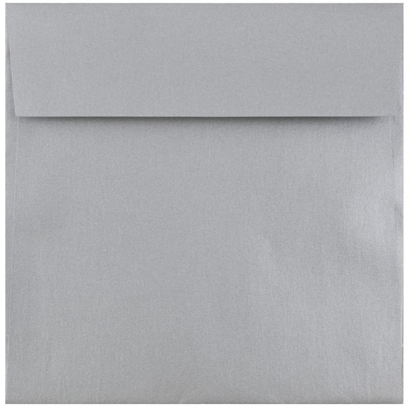 JAM Paper Square Stardream Metallic Envelopes, 6 1/2in x 6 1/2in, Gummed Seal, Silver, Pack Of 25 MPN:GCST509