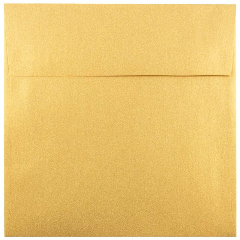 JAM Paper Square Stardream Metallic Envelopes, 6in x 6in, Gummed Seal, Gold, Pack Of 25 MPN:GCST510