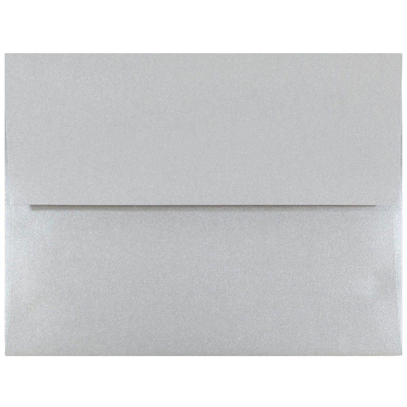 JAM Paper Booklet Invitation Envelopes, A2, Gummed Seal, Stardream Metallic Silver, Pack Of 25 MPN:GCST609