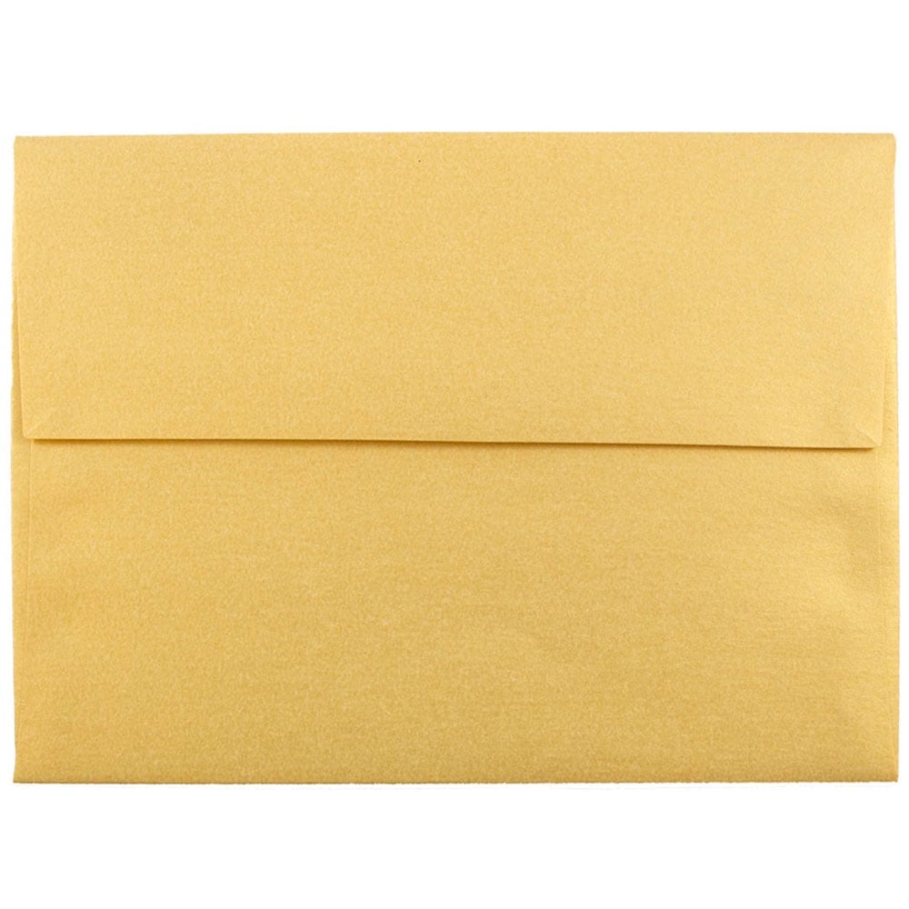 JAM Paper Booklet Invitation Envelopes, A6, Gummed Seal, Stardream Metallic Gold, Pack Of 25 MPN:GCST658