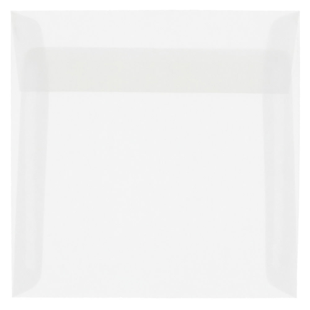 JAM Paper Translucent Vellum Invitation Envelopes, 6in x 6in, Gummed Seal, Clear, Pack Of 25 MPN:GTGN515