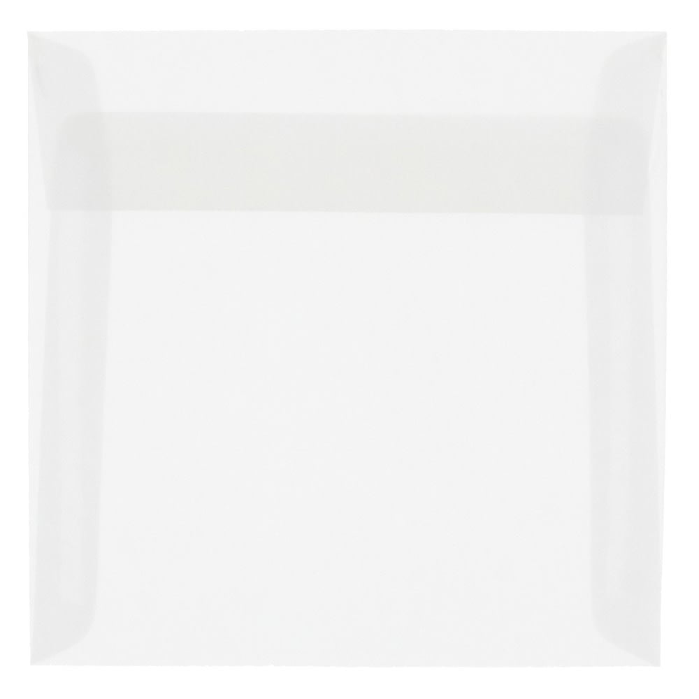 JAM Paper Translucent Vellum Invitation Envelopes, 8 1/2in x 8 1/2in, Gummed Seal, Clear, Pack Of 25 MPN:GTGN530