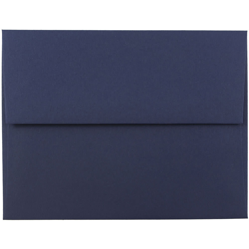 JAM Paper Booklet Invitation Envelopes, A2, Gummed Seal, Navy Blue, Pack Of 25 MPN:LEBA617