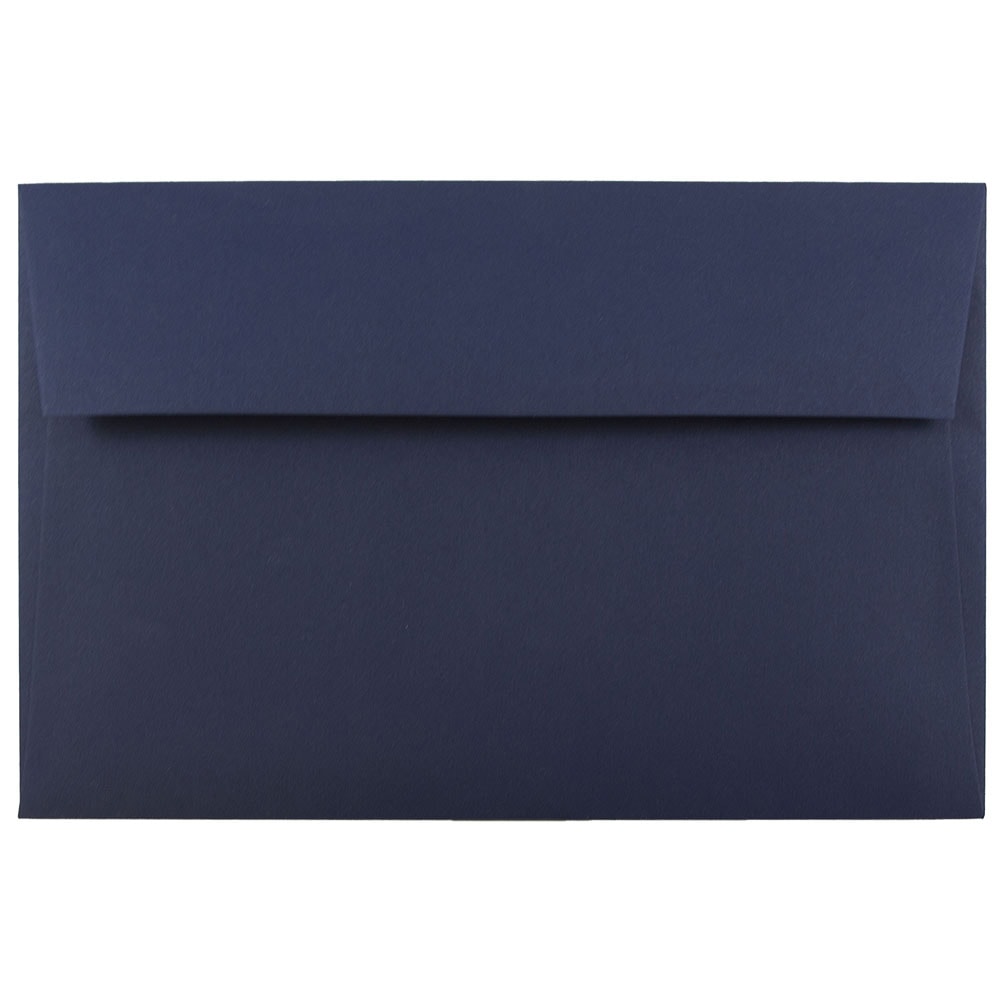 JAM Paper Booklet Invitation Envelopes, A10, Gummed Seal, Navy Blue, Pack Of 25 MPN:LEBA867
