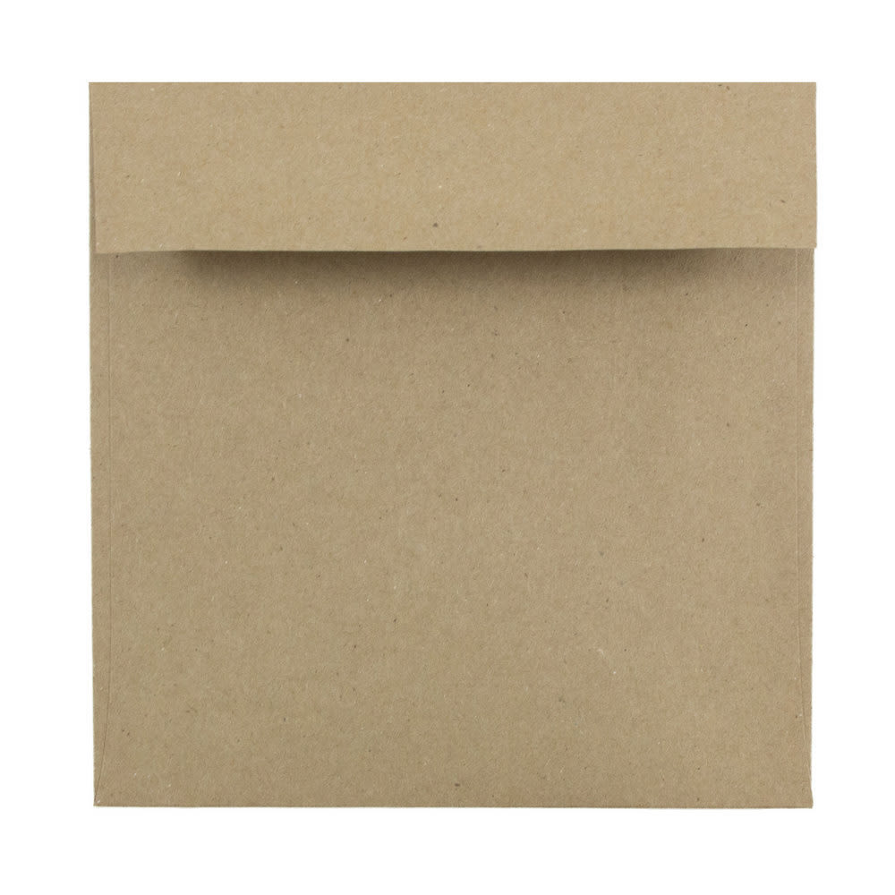 JAM Paper Square Invitation Envelopes #6, Gummed Seal, 100% Recycled, Brown Kraft Paper Bag, Pack Of 25 MPN:LEKR502