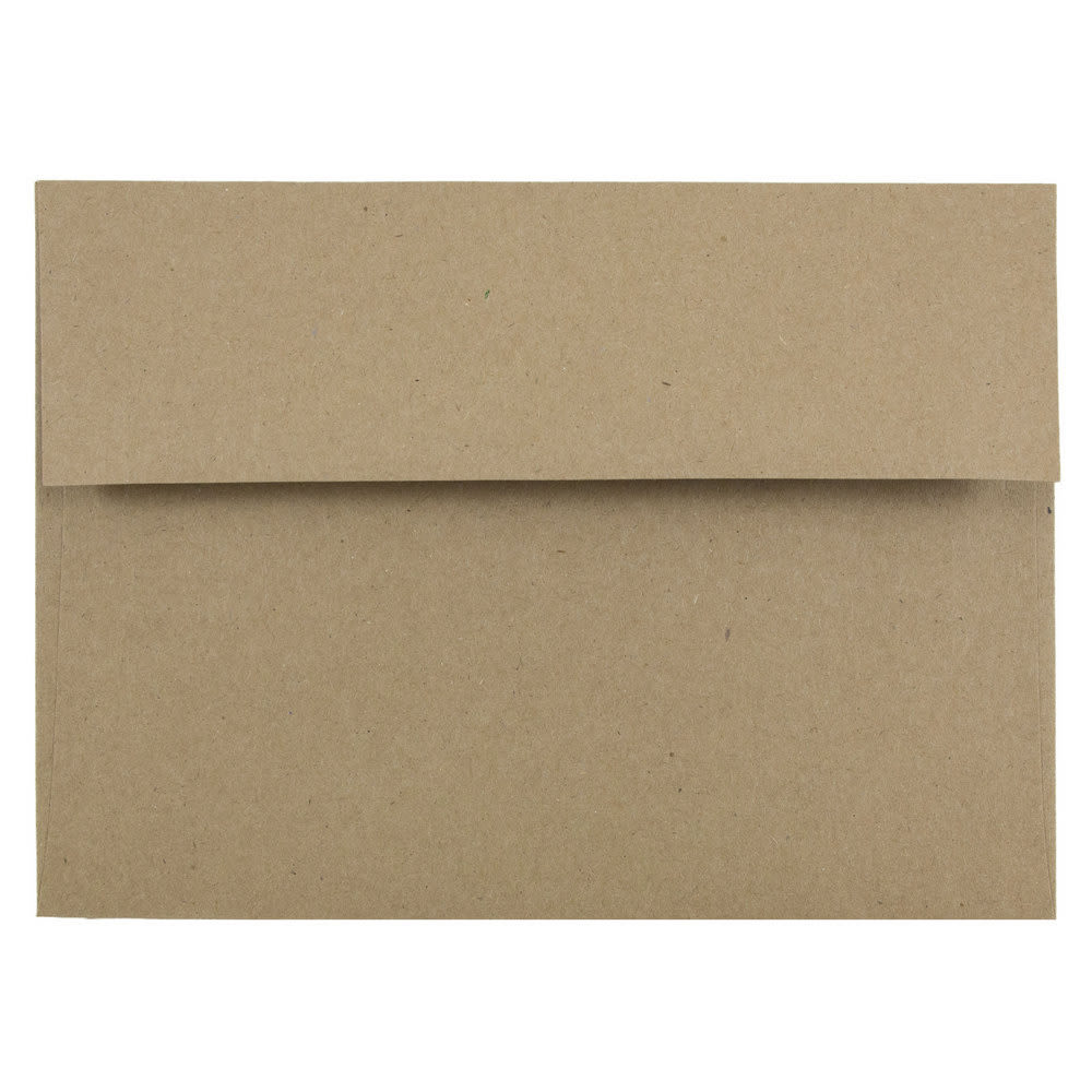 JAM Paper Booklet Invitation Envelopes, A7, Gummed Seal, 100% Recycled, Brown, Pack Of 25 MPN:LEKR700