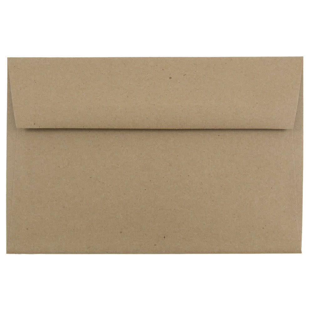 JAM Paper Booklet Invitation Envelopes, A9, Gummed Seal, 100% Recycled, Brown, Pack Of 25 MPN:LEKR875