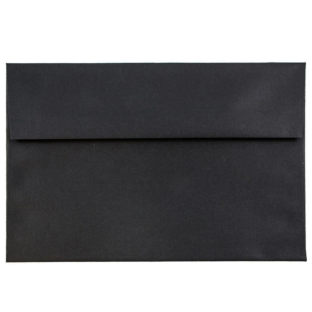 JAM Paper Booklet Invitation Envelopes, A7, Gummed Seal, 30% Recycled, Black, Pack Of 25 MPN:V01205