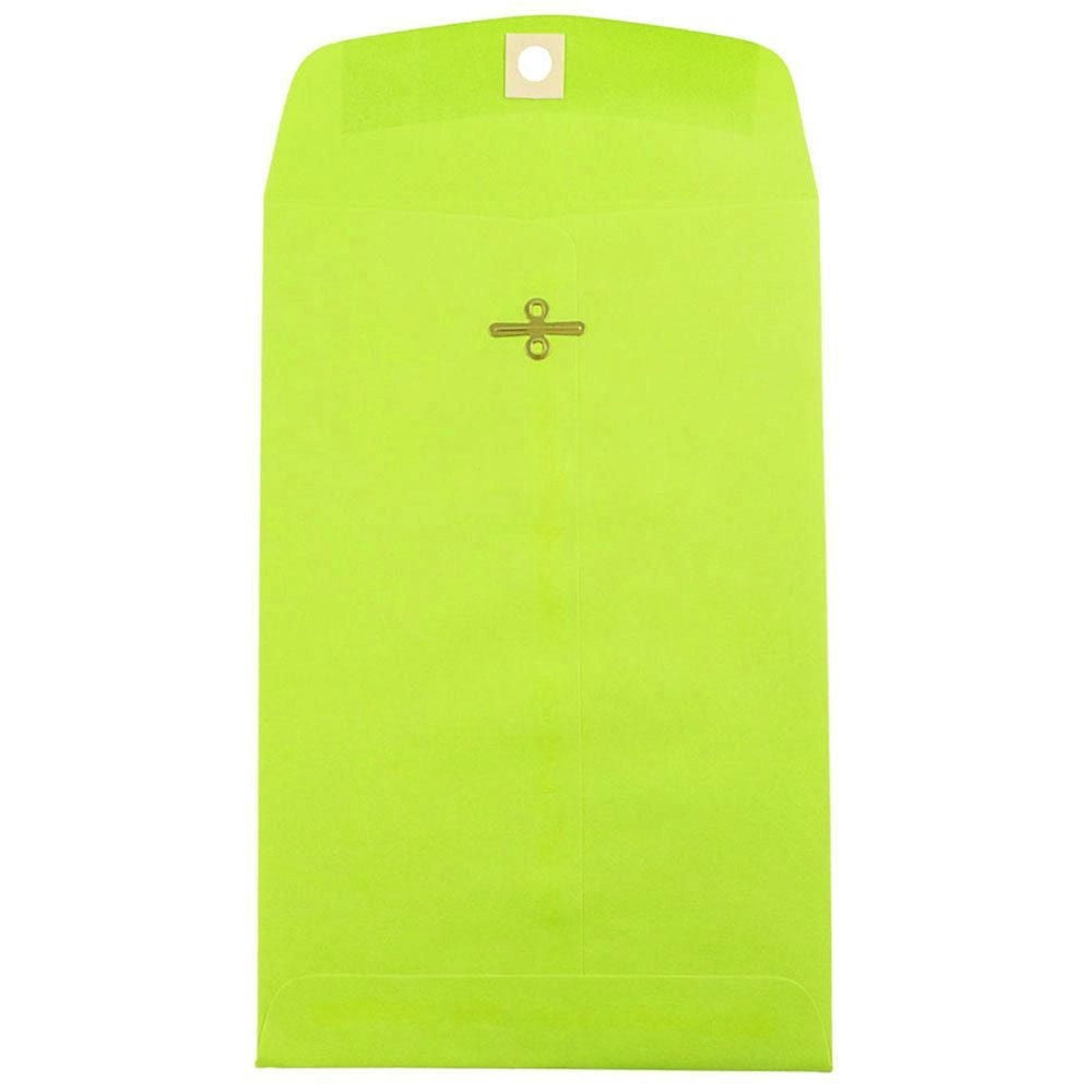 JAM Paper Open-End 6in x 9in Catalog Envelopes, Clasp Closure, Lime, Pack Of 10 MPN:V0128133B