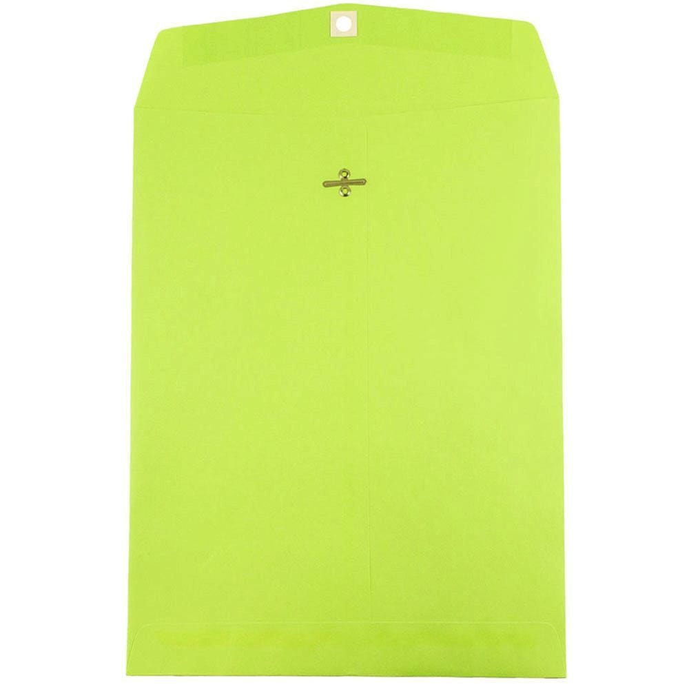 JAM Paper Open-End 10in x 13in Catalog Envelopes, Clasp Closure, Lime, Pack Of 10 MPN:V0128186B