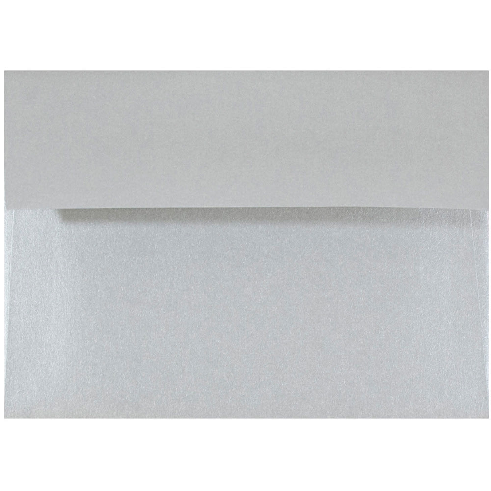 JAM Paper Booklet Envelopes, #4 Bar (A1), Gummed Seal, Stardream Silver Metallic, Pack Of 25 MPN:V018243