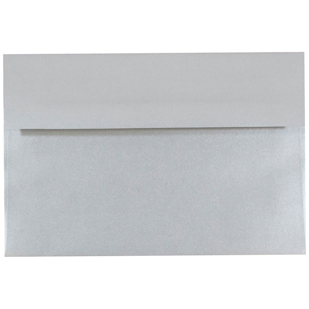 JAM Paper Booklet Invitation Envelopes, A8, Gummed Seal, Stardream Metallic Silver, Pack Of 25 MPN:V018294