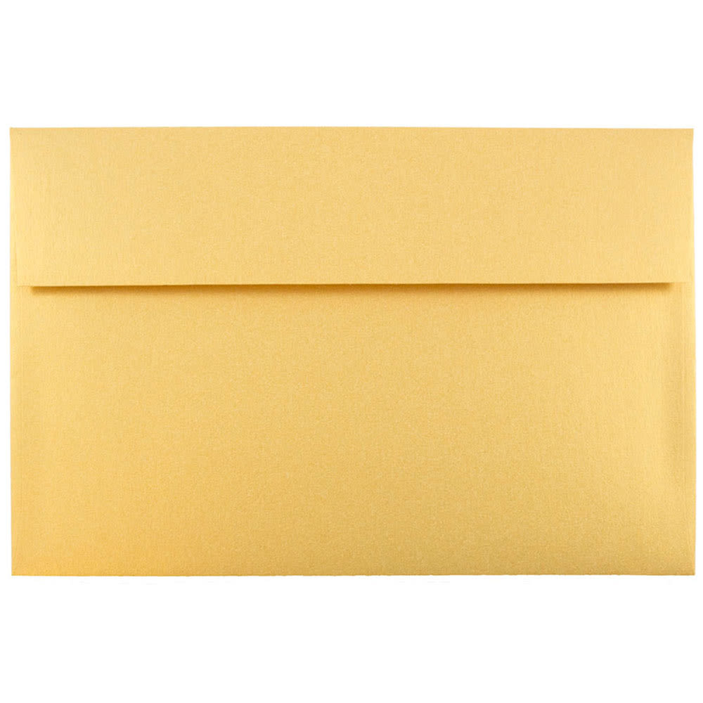 JAM Paper Booklet Invitation Envelopes, A10, Gummed Seal, Gold Stardream Metallic, Pack Of 25 MPN:V018299