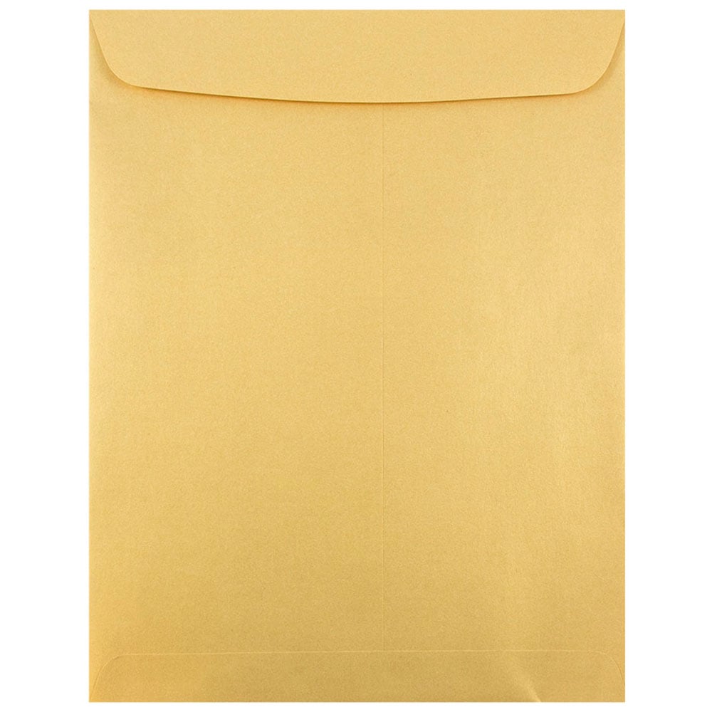 JAM Paper Open-End 10in x 13in Envelopes, Gummed Closure, Gold Metallic, Pack Of 100 Envelopes MPN:V018325