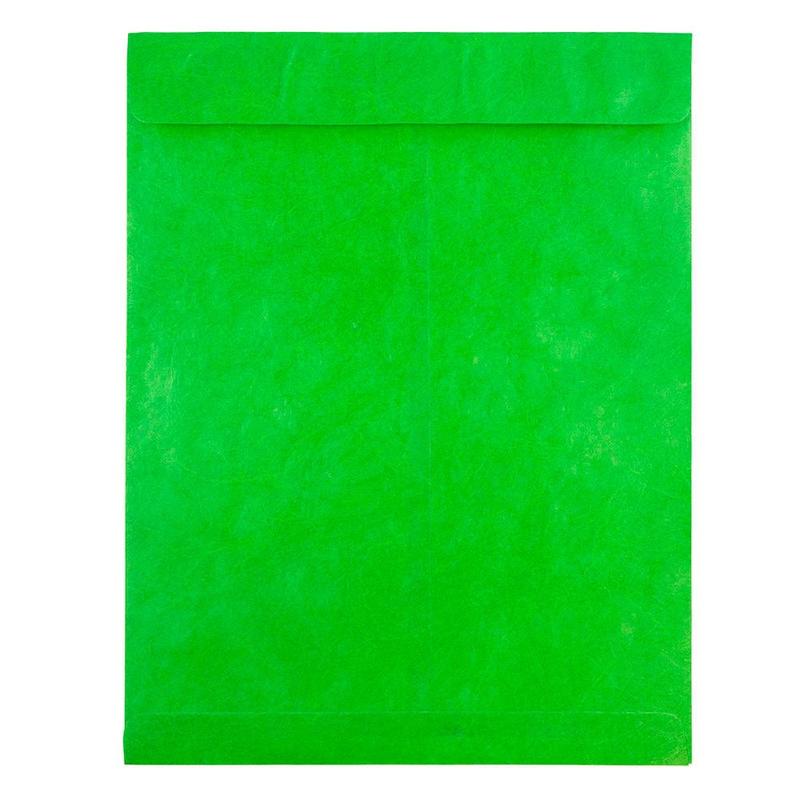 JAM Paper Tyvek Open-End 10in x 13in Catalog Envelopes, Self-Adhesive, Lime Green, Pack Of 25 MPN:V021381