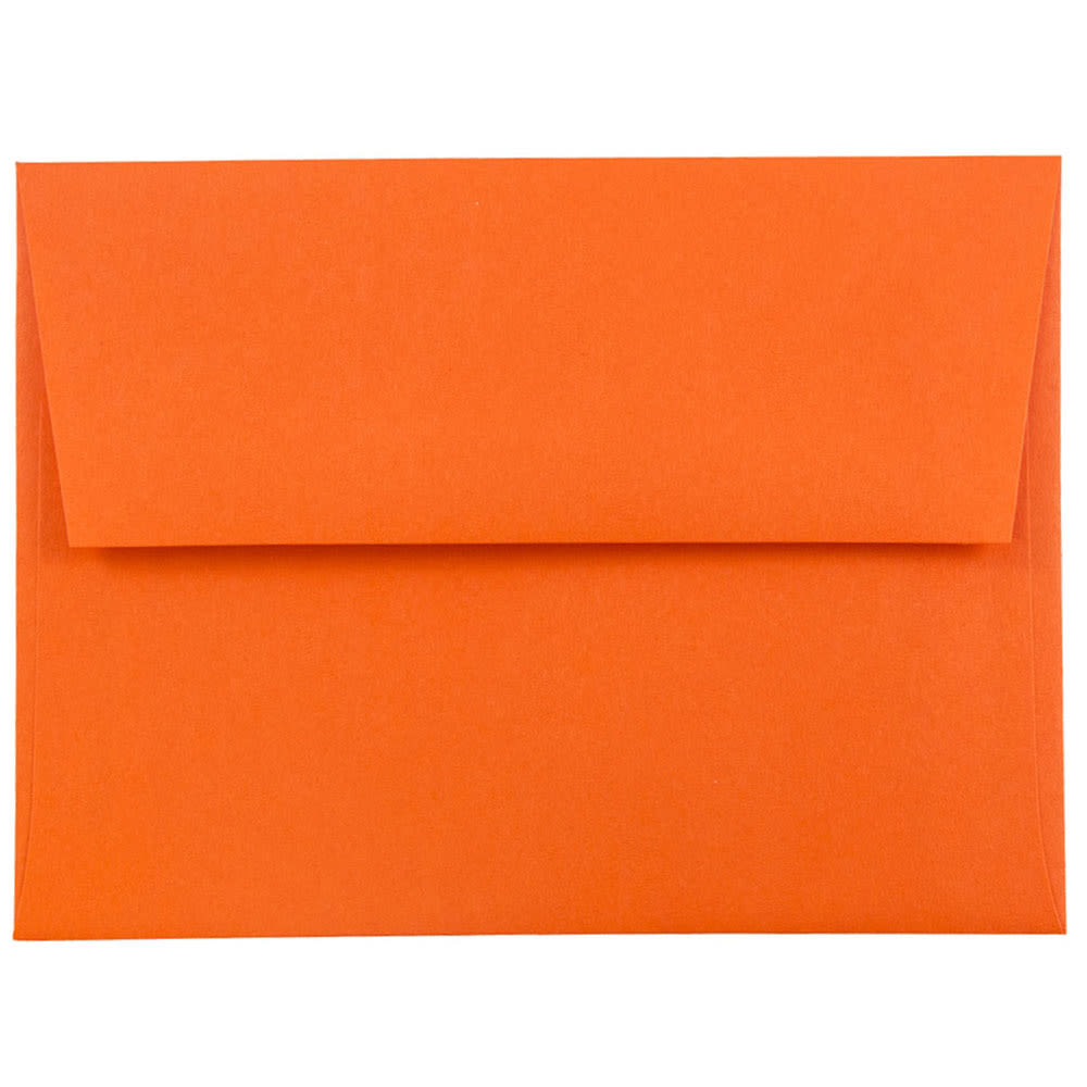 JAM Paper Booklet Invitation Envelopes, A2, Gummed Seal, 30% Recycled, Orange, Pack Of 25 MPN:WDBH602
