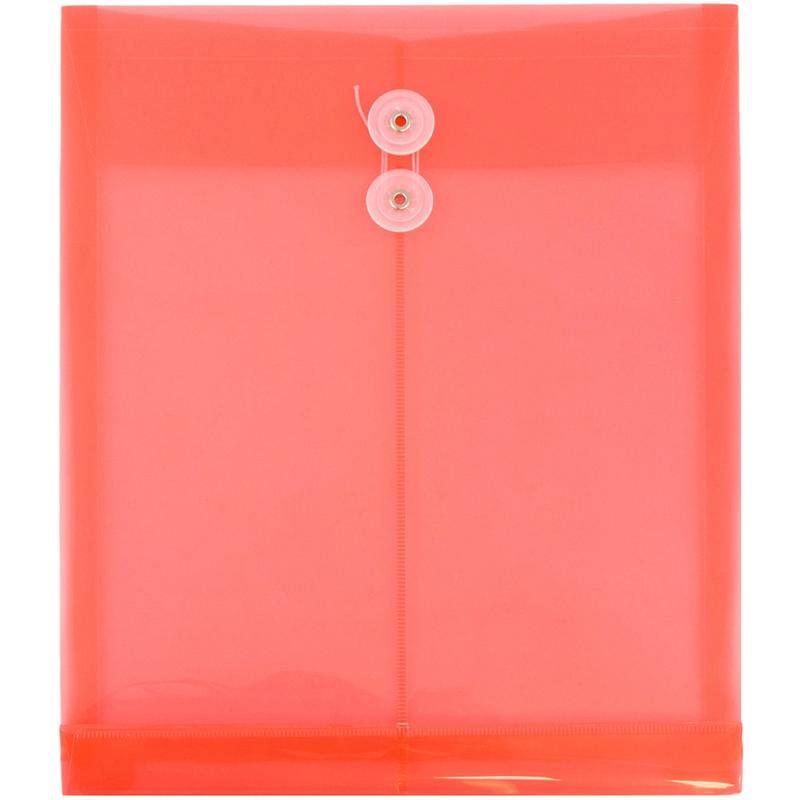 JAM Paper Open-End Plastic Envelopes, Letter-Size, 9 3/4in x 11 3/4in, Pink, Pack Of 12 MPN:118B1PI