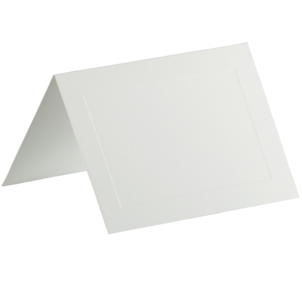 JAM Paper Strathmore Fold-Over Cards, With Panel, 4 Bar, 3 1/2in x 4 7/8in, Bright White, Pack Of 25 MPN:1745714