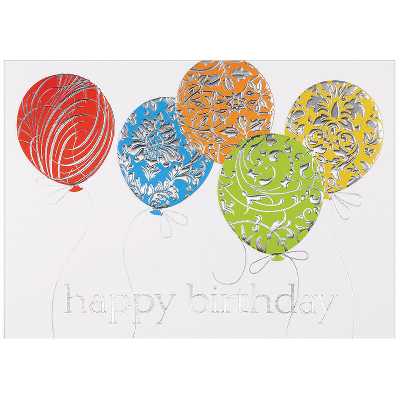 JAM Paper Birthday Cards, 5 5/8in x 7 7/8in, Happy Birthday Balloons, Set Of 25 Cards And 25 Envelopes MPN:288918992