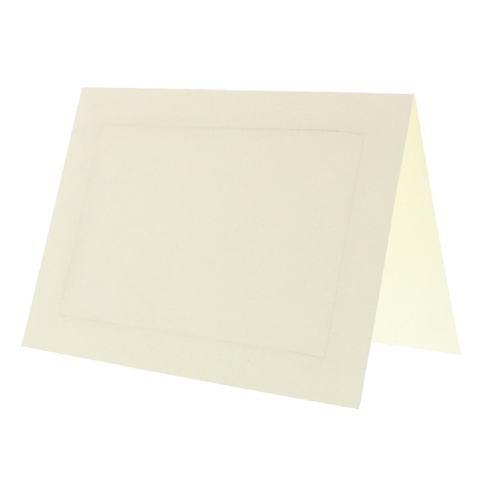 JAM Paper Blank Fold-Over Cards, Panel Border, 4 3/8in x 5 7/16in, Ivory, Pack Of 100 MPN:309914