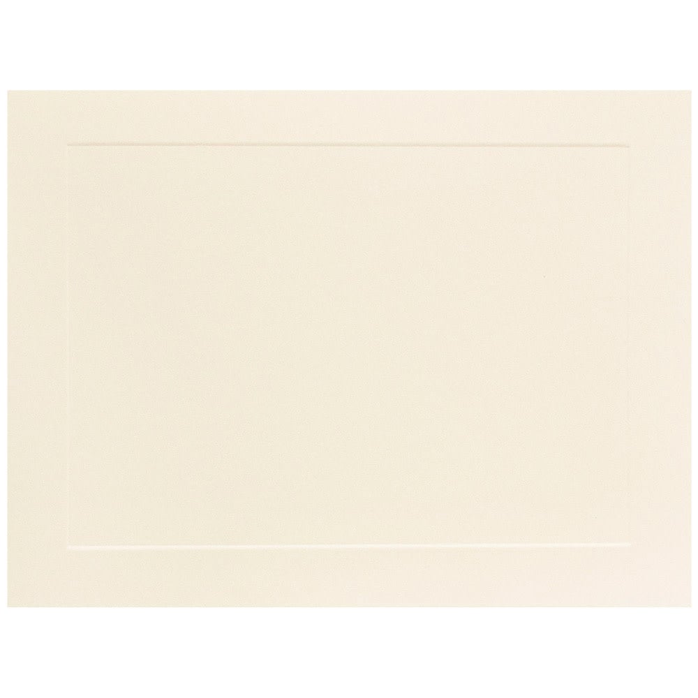 JAM Paper Blank Note Cards, Panel Border, 5 1/8in x 7in, Ivory, Pack Of 100 MPN:98040